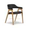 Seres Natural & Black Leather - Kursi Makan Cafe Minimalis Seres Natural & Black Leather - Kursi Makan Cafe Minimalis