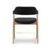 Seres Natural & Black Leather - Kursi Makan Cafe Minimalis Kayu Jati Seres Natural & Black Leather - Kursi Makan Cafe Minimalis Kayu Jati