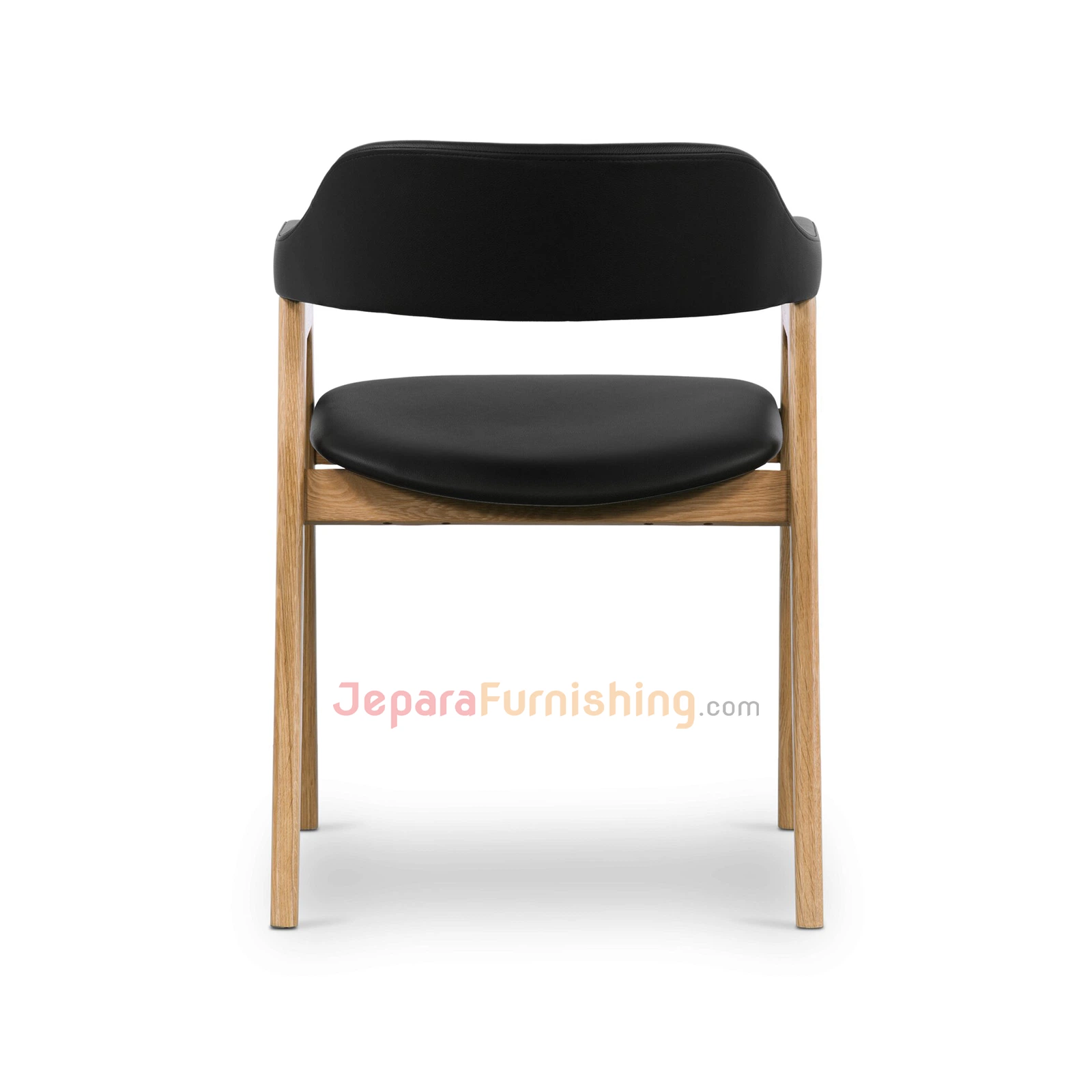 Seres Natural & Black Leather - Kursi Makan Cafe Minimalis Kayu Jati Seres Natural & Black Leather - Kursi Makan Cafe Minimalis Kayu Jati