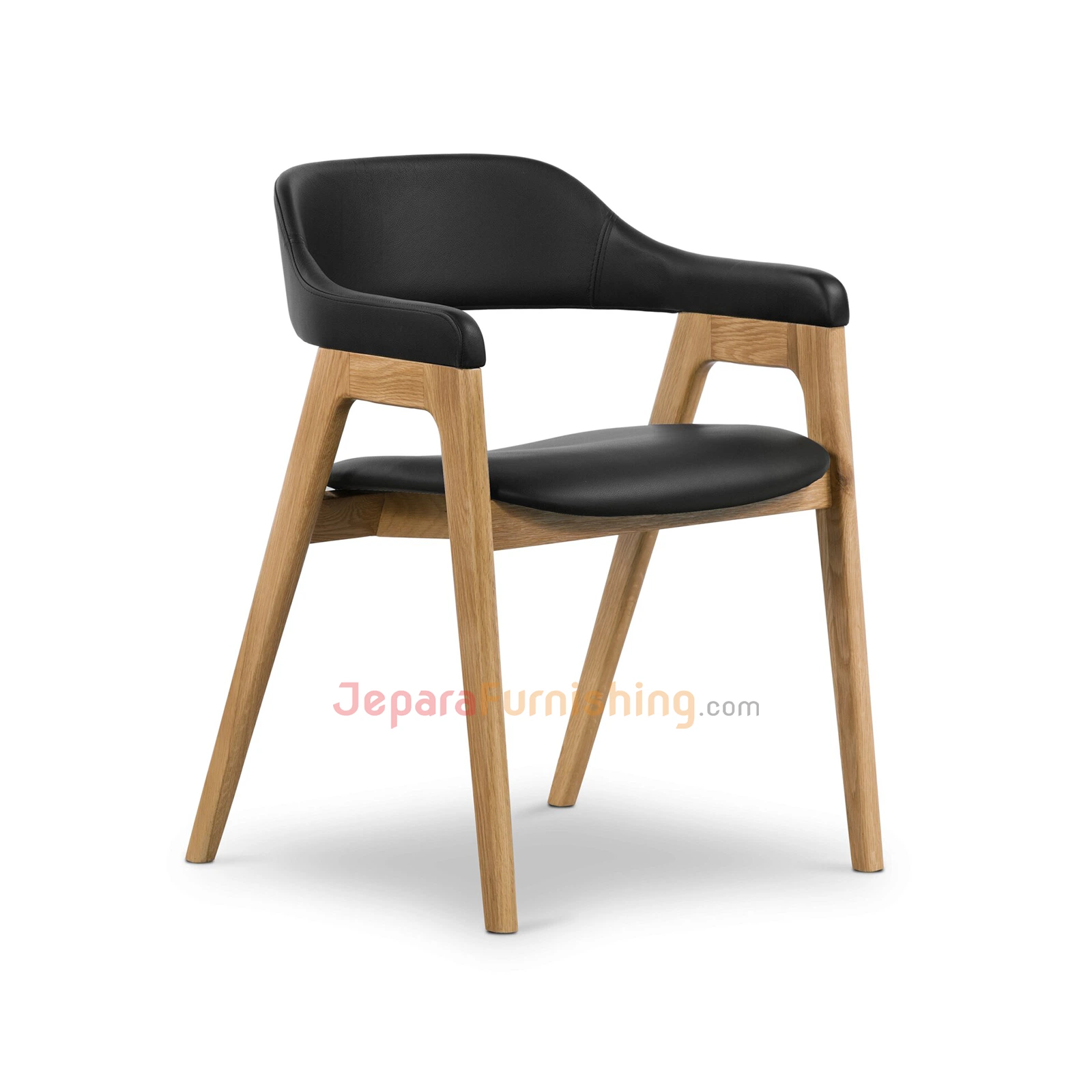 Seres Natural & Black Leather - Kursi Makan Cafe Minimalis Seres Natural & Black Leather - Kursi Makan Cafe Minimalis