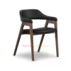 Seres Walnut & Black Leather - Kursi Makan Minimalis Kayu Jati Seres Walnut & Black Leather - Kursi Makan Minimalis Kayu Jati