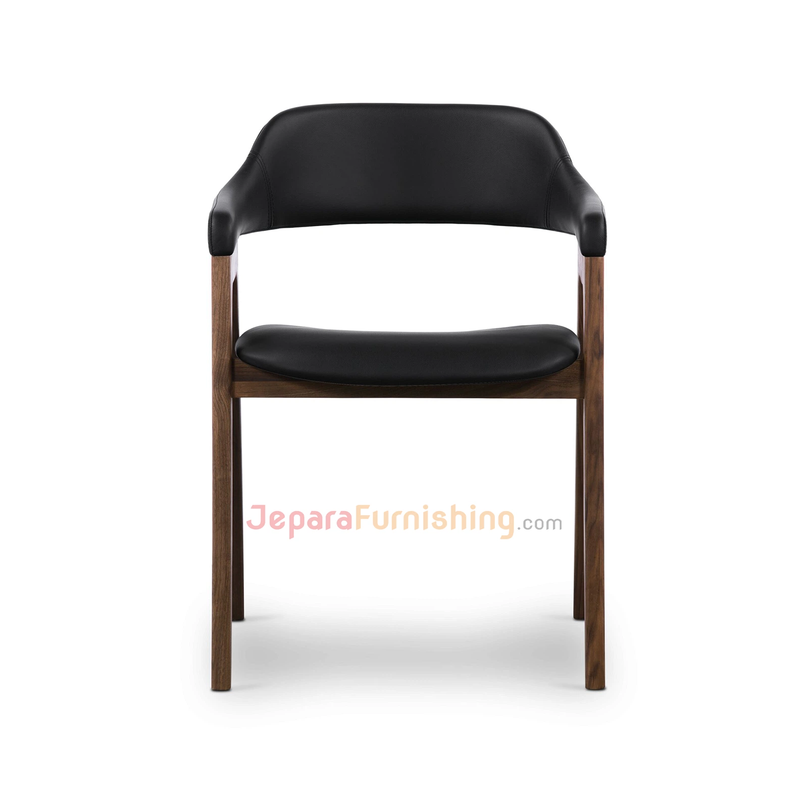 Seres Walnut & Black Leather - Kursi Makan Minimalis Modern Kayu Jati Seres Walnut & Black Leather - Kursi Makan Minimalis Modern Kayu Jati