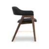 Seres Walnut & Black Leather - Kursi Makan Modern Kayu Jati Seres Walnut & Black Leather - Kursi Makan Modern Kayu Jati
