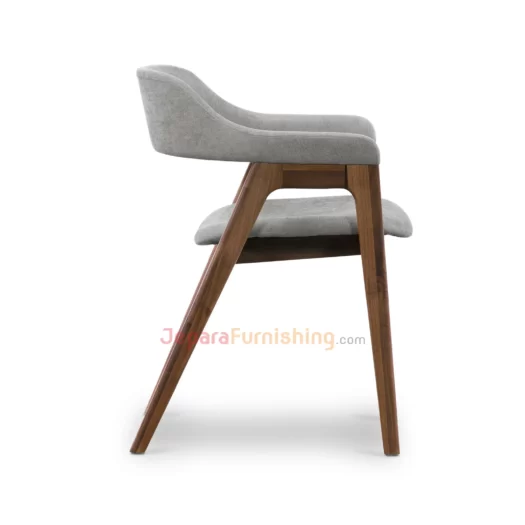 Furniture Jepara - JeparaFurnishing.com 107 Seres Walnuut & Grey Nimbus - Kursi Makan Minimalis Kayu Jati