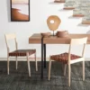 Set Kursi Makan Minimalis Siva Brown Leather (Natural)