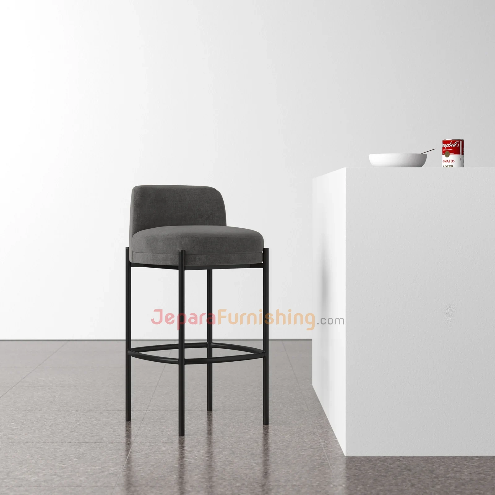 Shetia Gray Bar Stool - Kursi Bar Minimalis Modern Shetia Gray Bar Stool - Kursi Bar Minimalis Modern