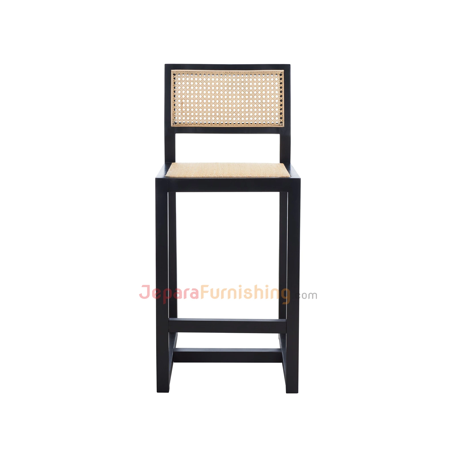 Shytool Rattan Bar (Black) - Kursi Bar Minimalis Kayu Jati Solid (1)