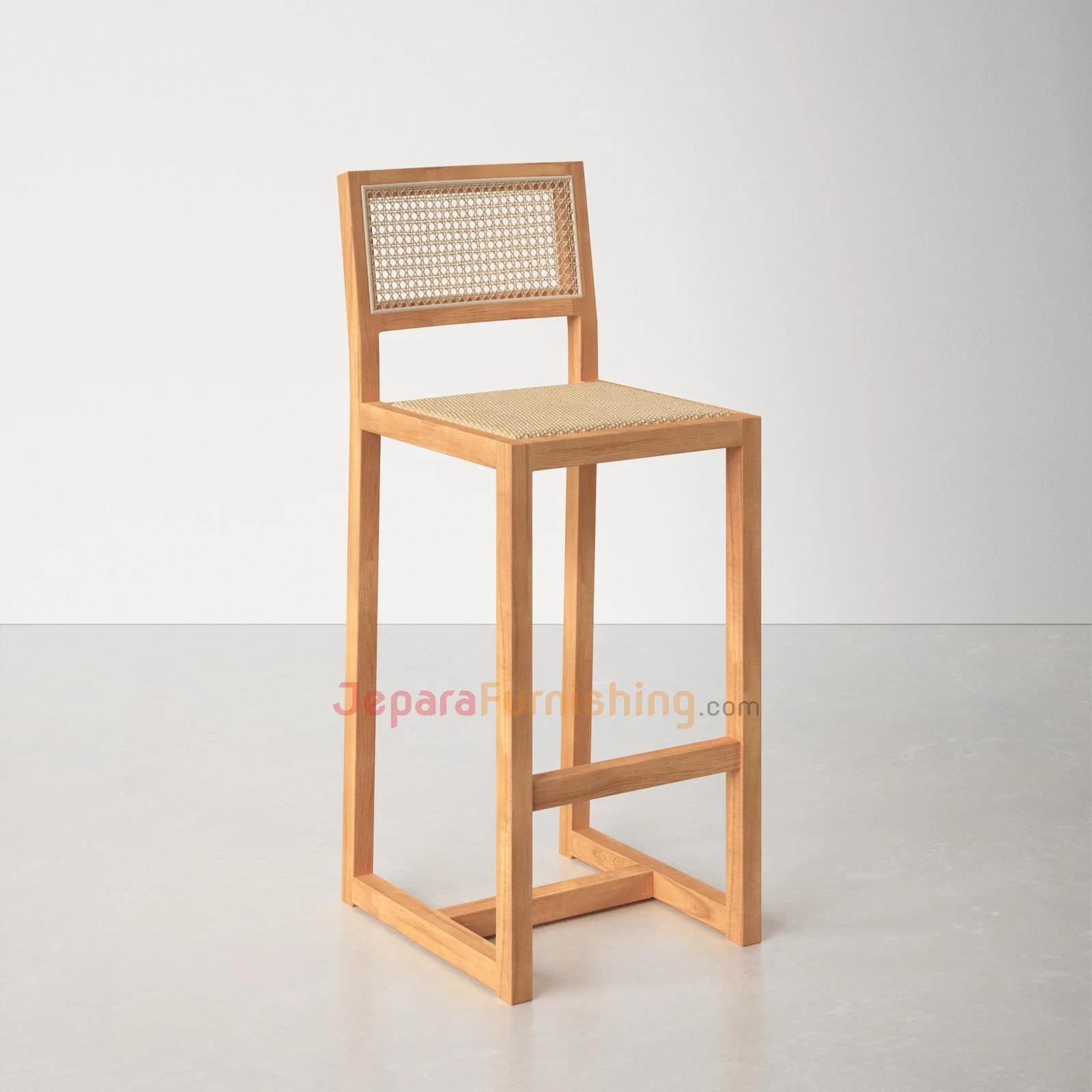 Shytool Rattan Bar (Natural) - Kursi Bar Minimalis Kayu Jati Solid (4)