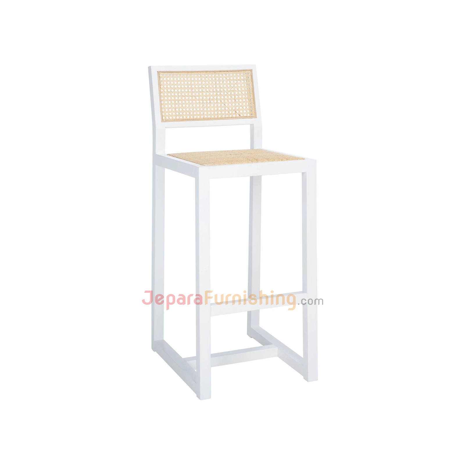 Shytool Rattan Bar (White) - Kursi Bar Minimalis Kayu Solid (4)