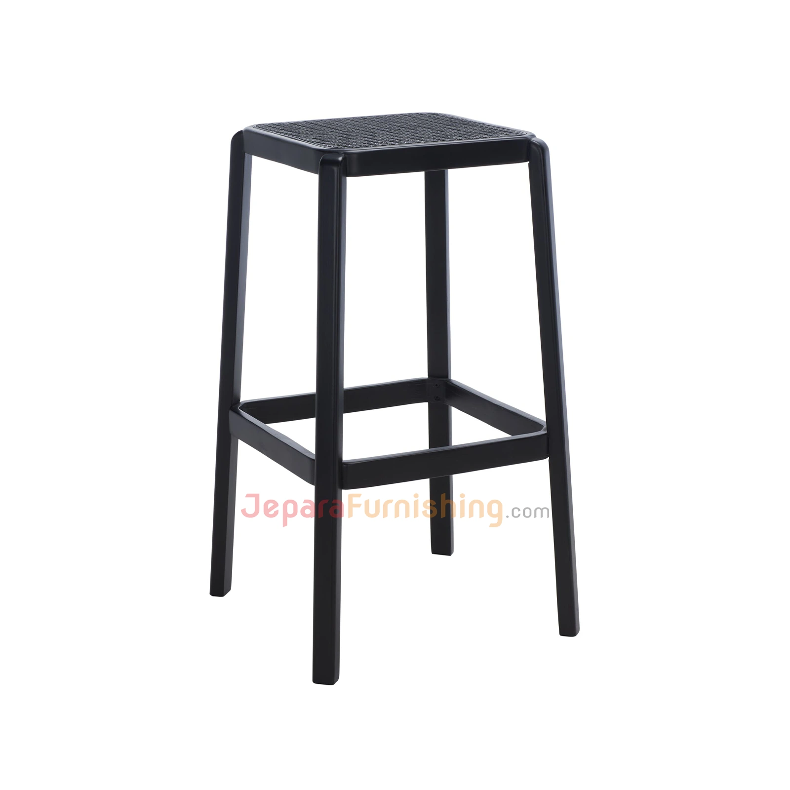 Teypo Rattan Bar Stool Minimalis - Black & Black (1)