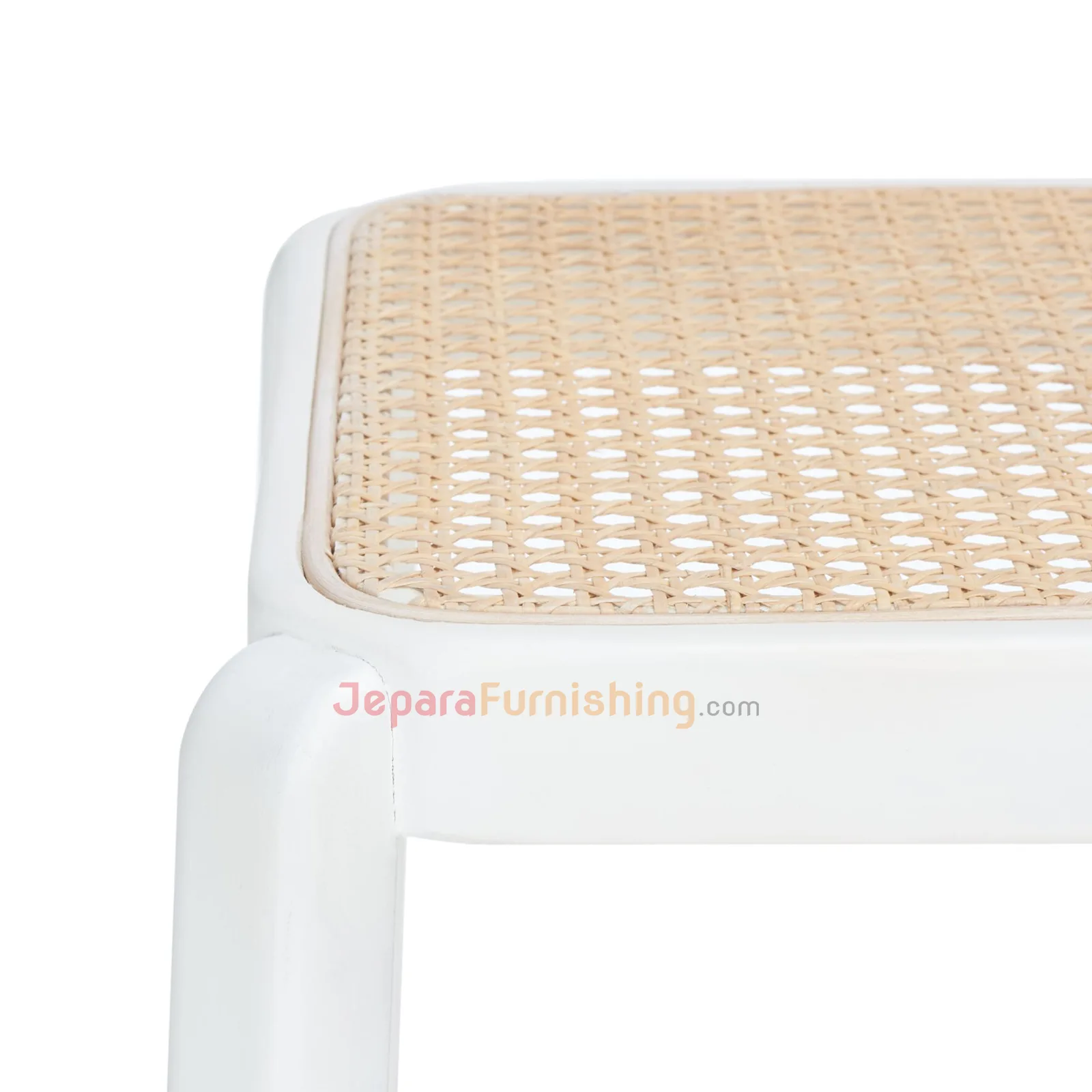 Teypo Rattan Bar Stool Minimalis - White & Natural (1)