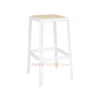 Teypo Rattan Bar Stool Minimalis - White & Natural