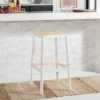 Teypo Rattan Bar Stool Minimalis - White & Natural (2)