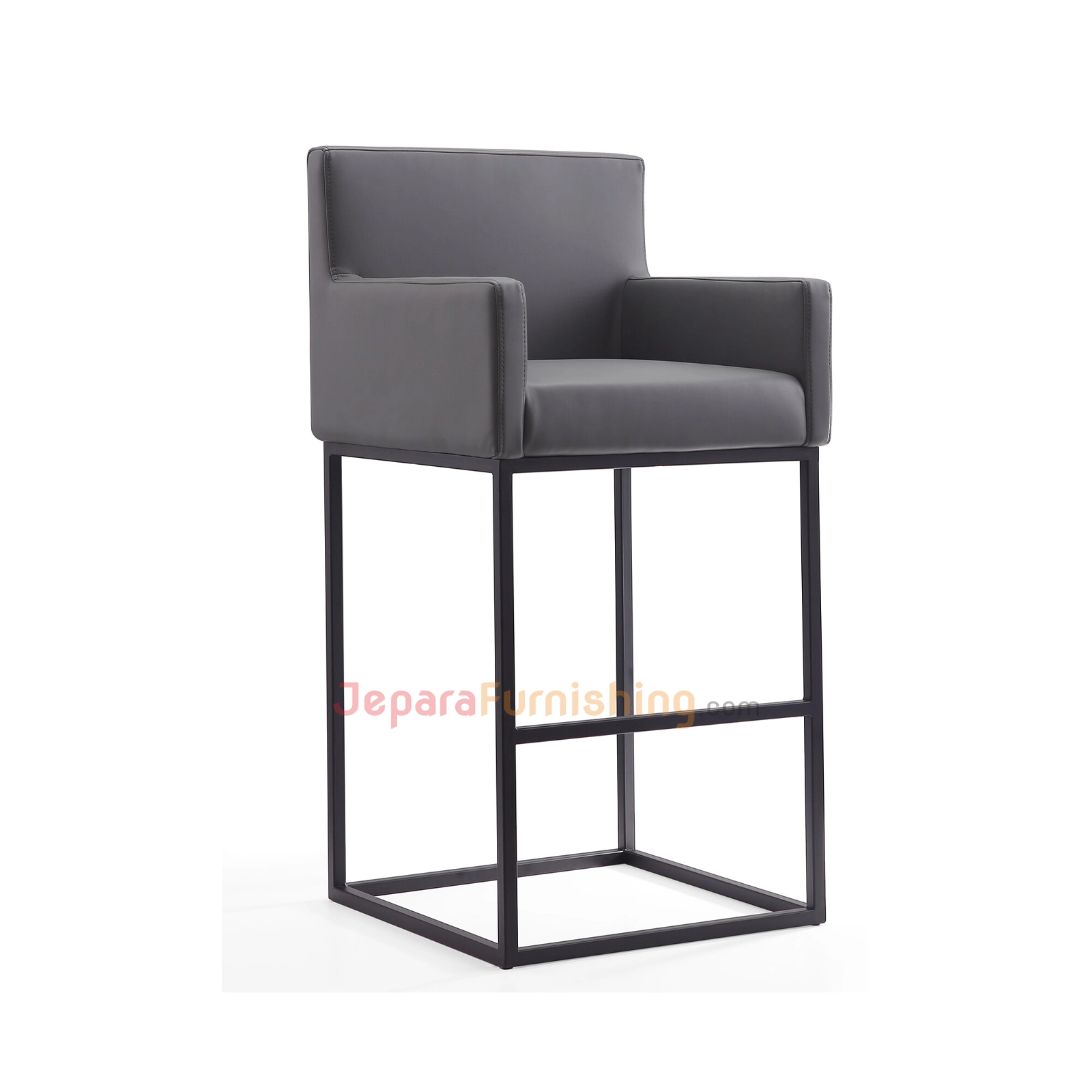 Winy Bar Black Steel (Gray) - Kursi Bar Minimalis Besi (1)