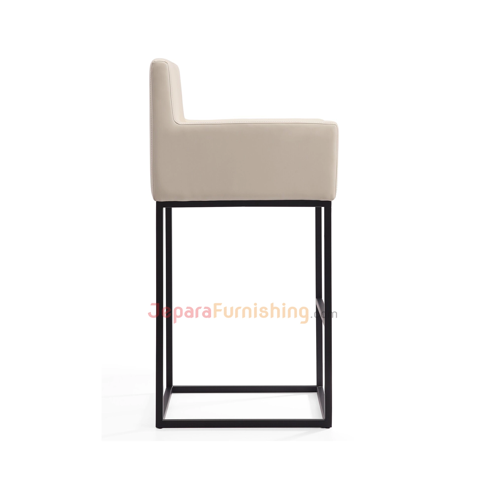 Winy Bar Black Steel (Ivory) - Kursi Bar Minimalis Besi (2)