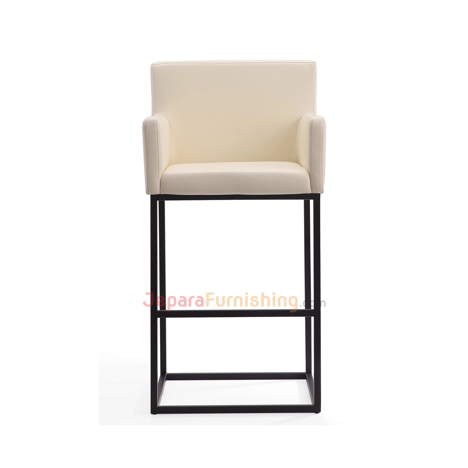 Winy Bar Black Steel (Ivory) - Kursi Bar Minimalis Besi Winy Bar Black Steel (Ivory) - Kursi Bar Minimalis Besi