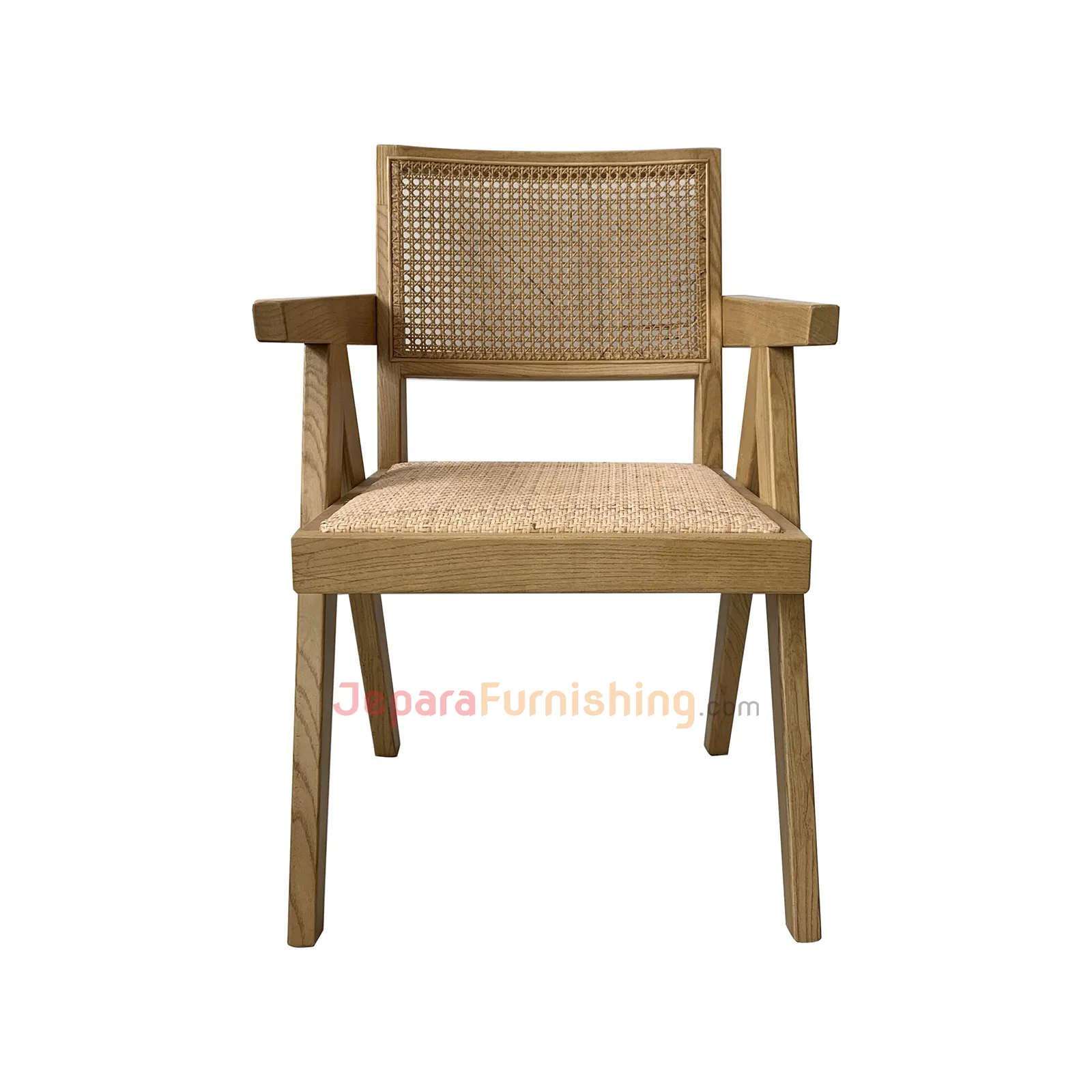 kursi cafe kayu jati & rotan - pierre mence armchair minimalis modern