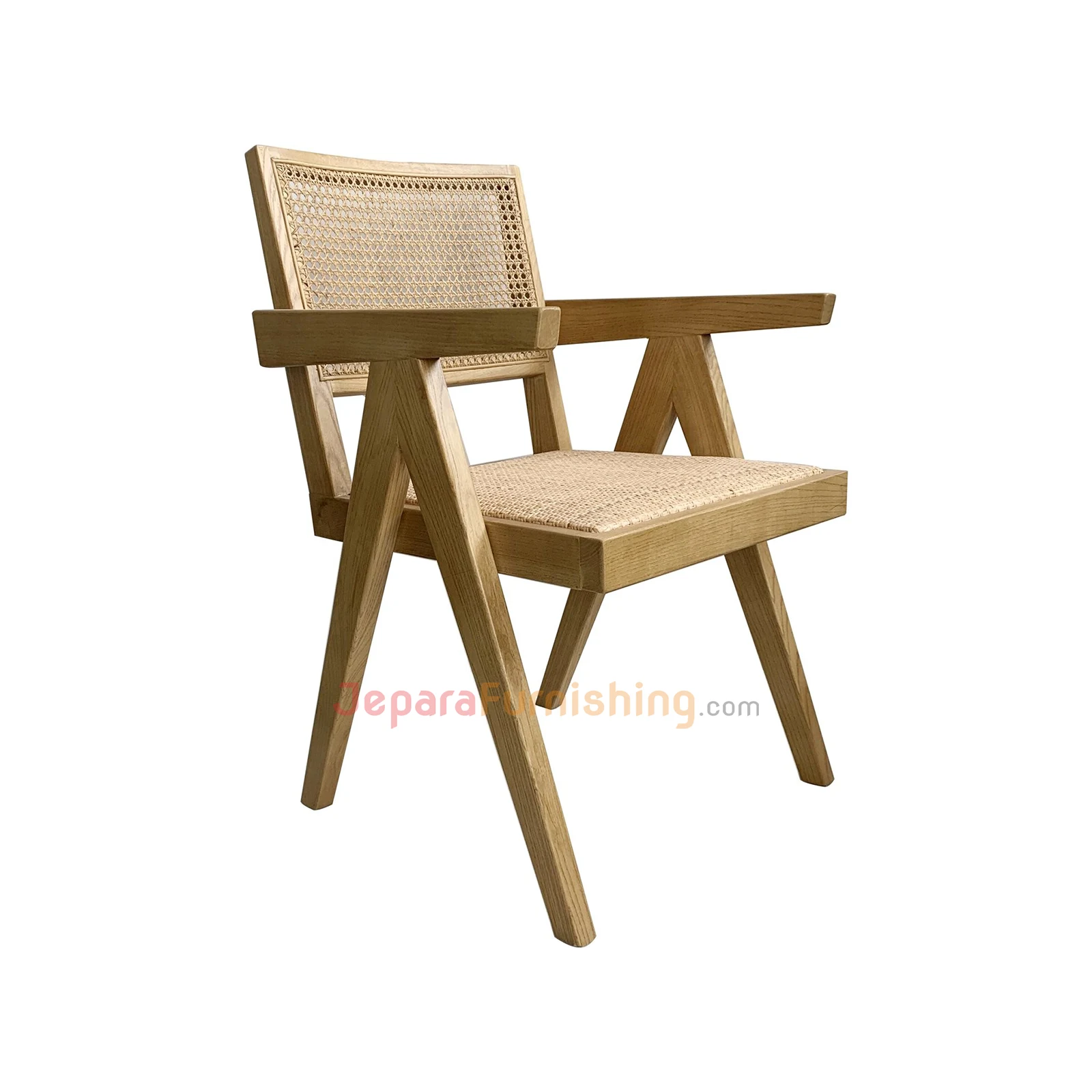 kursi cafe kayu jati & rotan - pierre mence minimalis modern