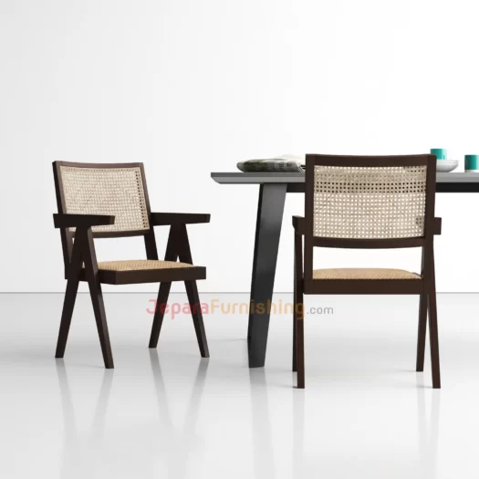 kursi makan minimalis modern - pierre mence armchair dark brown
