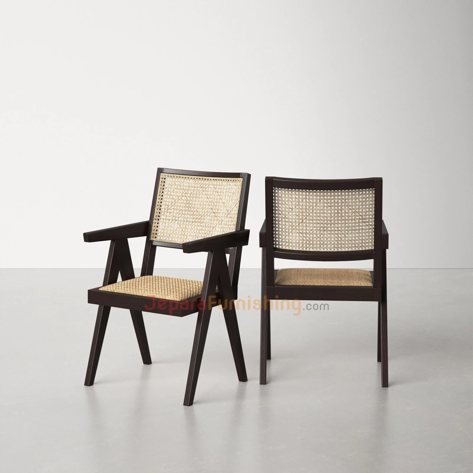 kursi minimalis kayu jati - pierre mence dark brown