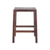 Boluv Barstool Genuine Leather Minimalis - Walnut