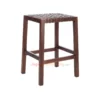 Boluv Barstool Genuine Leather Minimalis - Walnut Jati