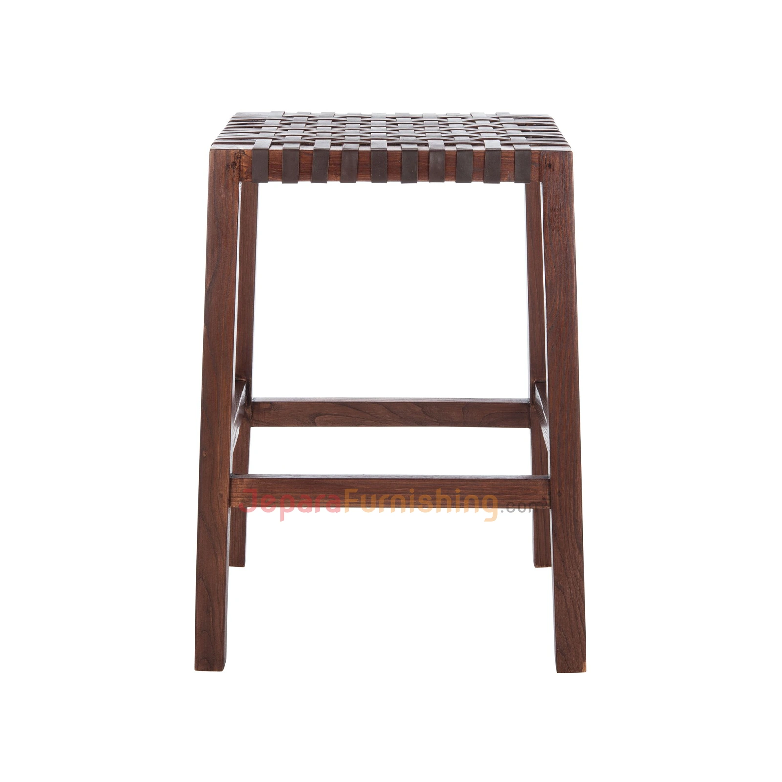 Boluv Barstool Genuine Leather Minimalis - Walnut