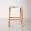 Boluv Barstool Genuine Leather Minimalis White