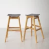 Canan Barstool Natural & Gray - Kursi Bar Minimalis