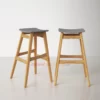 Canan Barstool Natural & Gray - Kursi Bar Minimalis Modern