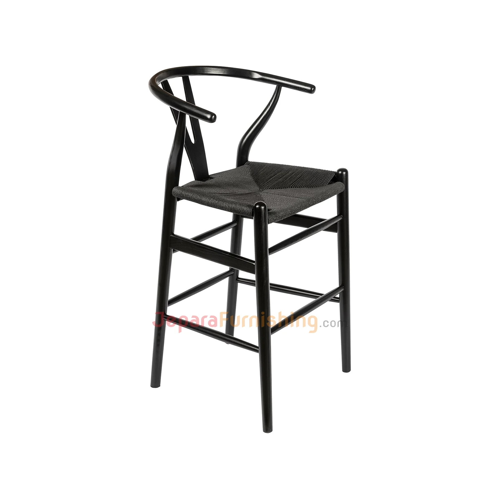 Relida Black Rattan (Hitam) - Kursi Bar Minimalis Modern Jati