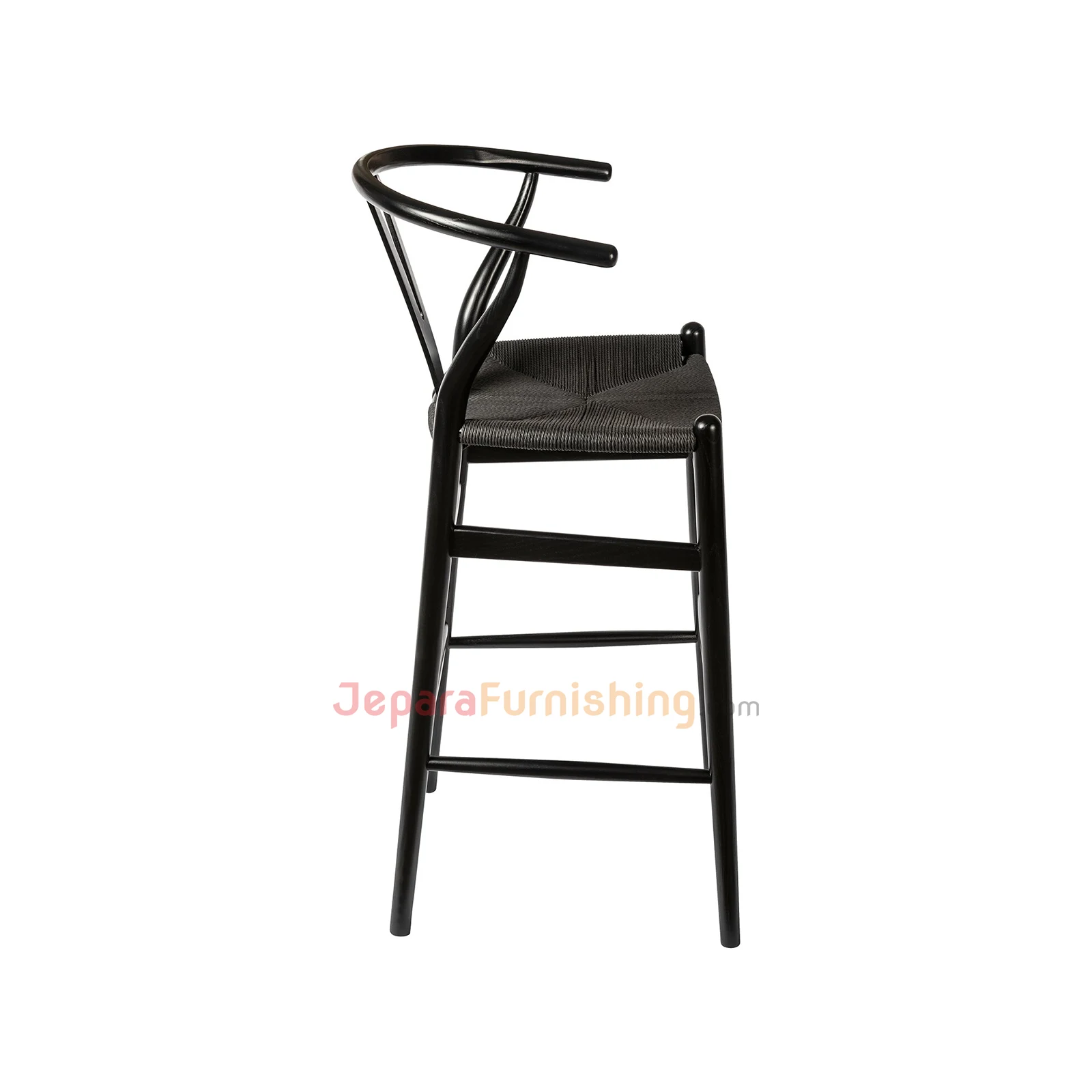 Relida Black Rattan (Hitam) - Kursi Bar Minimalis Modern