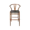 Relida Black Rattan (Walnut) - Kursi Bar Minimalis
