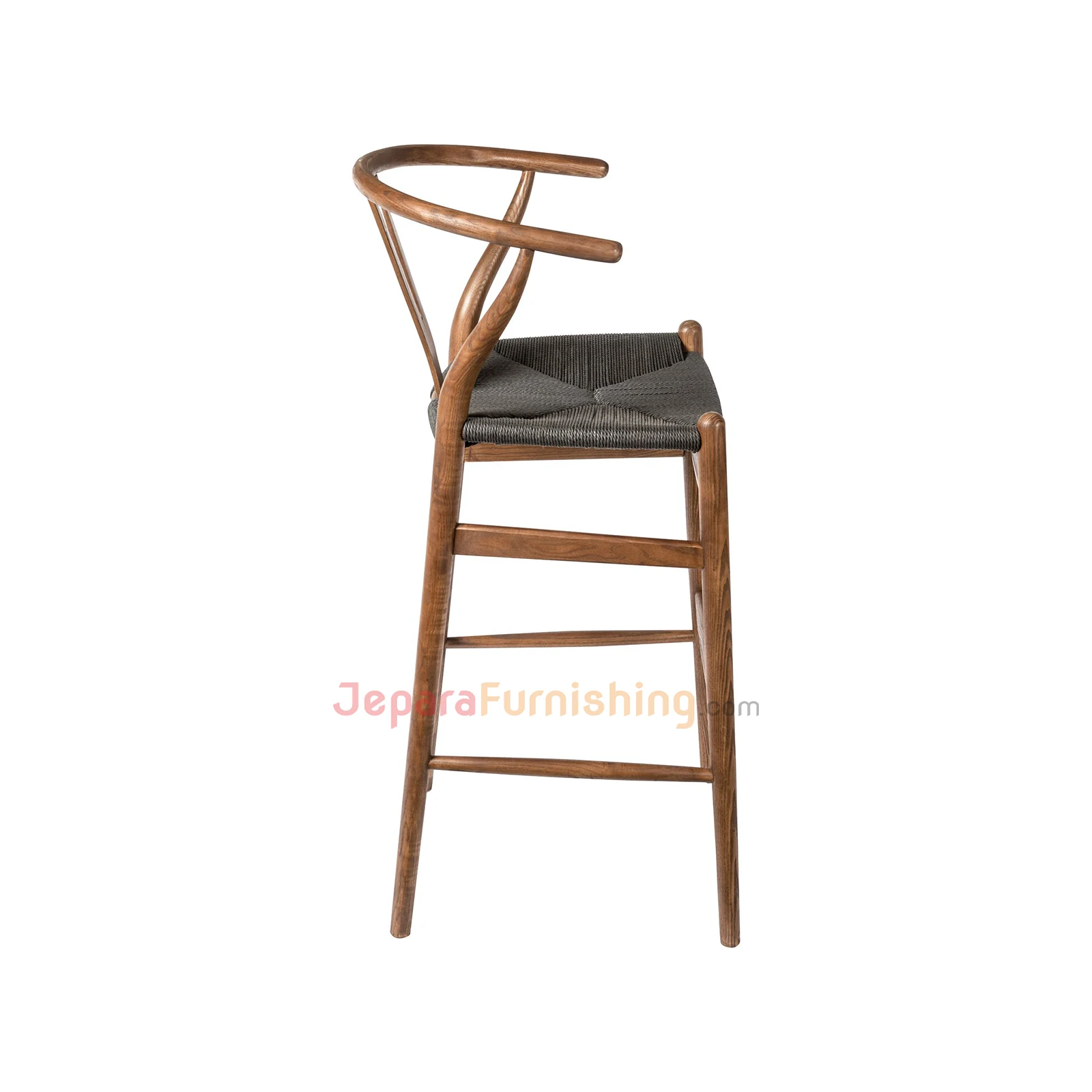 Relida Black Rattan (Walnut) - Kursi Bar Minimalis Modern