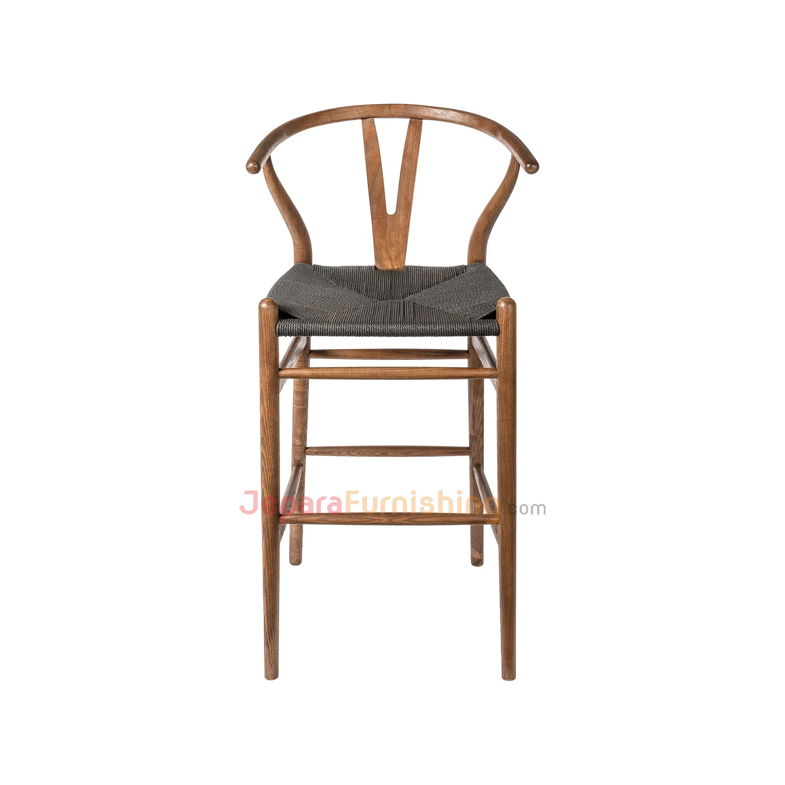 Relida Black Rattan (Walnut) - Kursi Bar Minimalis