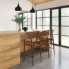 Relida Natural Rattan (Walnut) - Set Kursi Bar Minimalis Modern