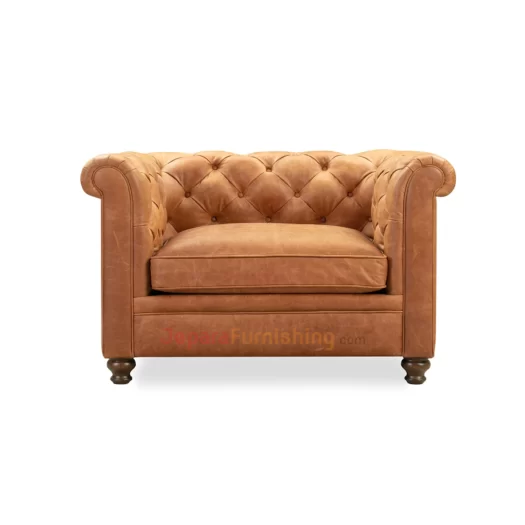 Chesterfield Single Sofa Brown Minimalis Klasik (1)