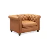 Chesterfield Single Sofa Brown Minimalis Klasik (2)