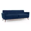 Juki Royal Blue Velvet Sofa Minimalis Fabric (2) Juki Royal Blue Velvet Sofa Modern Minimalis