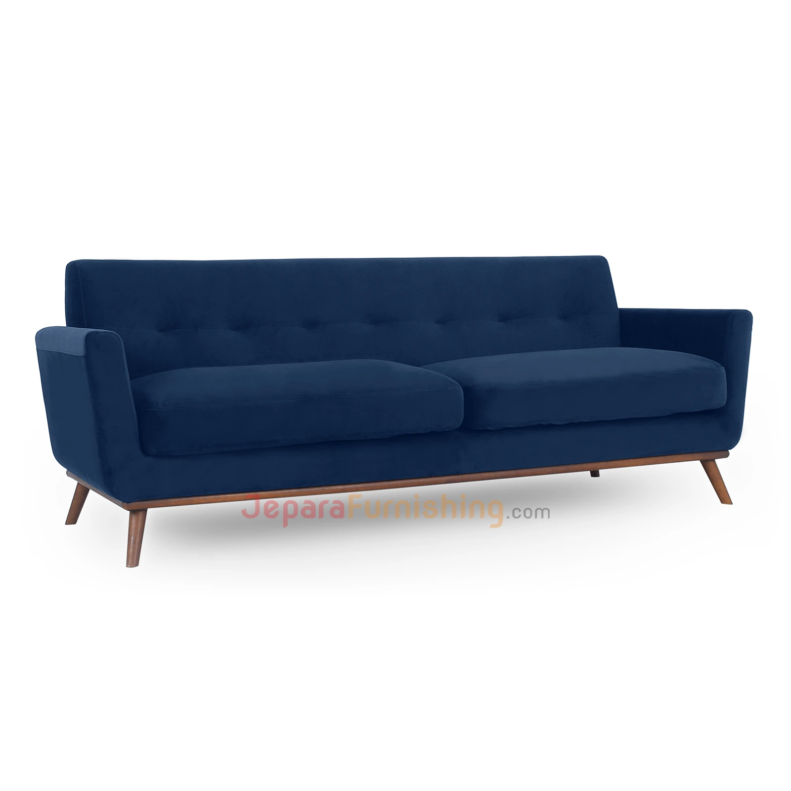 Juki Royal Blue Velvet Sofa Minimalis Fabric (2) Juki Royal Blue Velvet Sofa Modern Minimalis