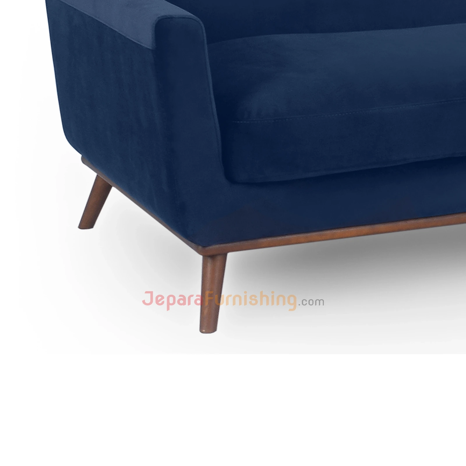 Juki Royal Blue Velvet Sofa Minimalis Fabric (4) Juki Royal Blue Velvet Sofa Modern Minimalis
