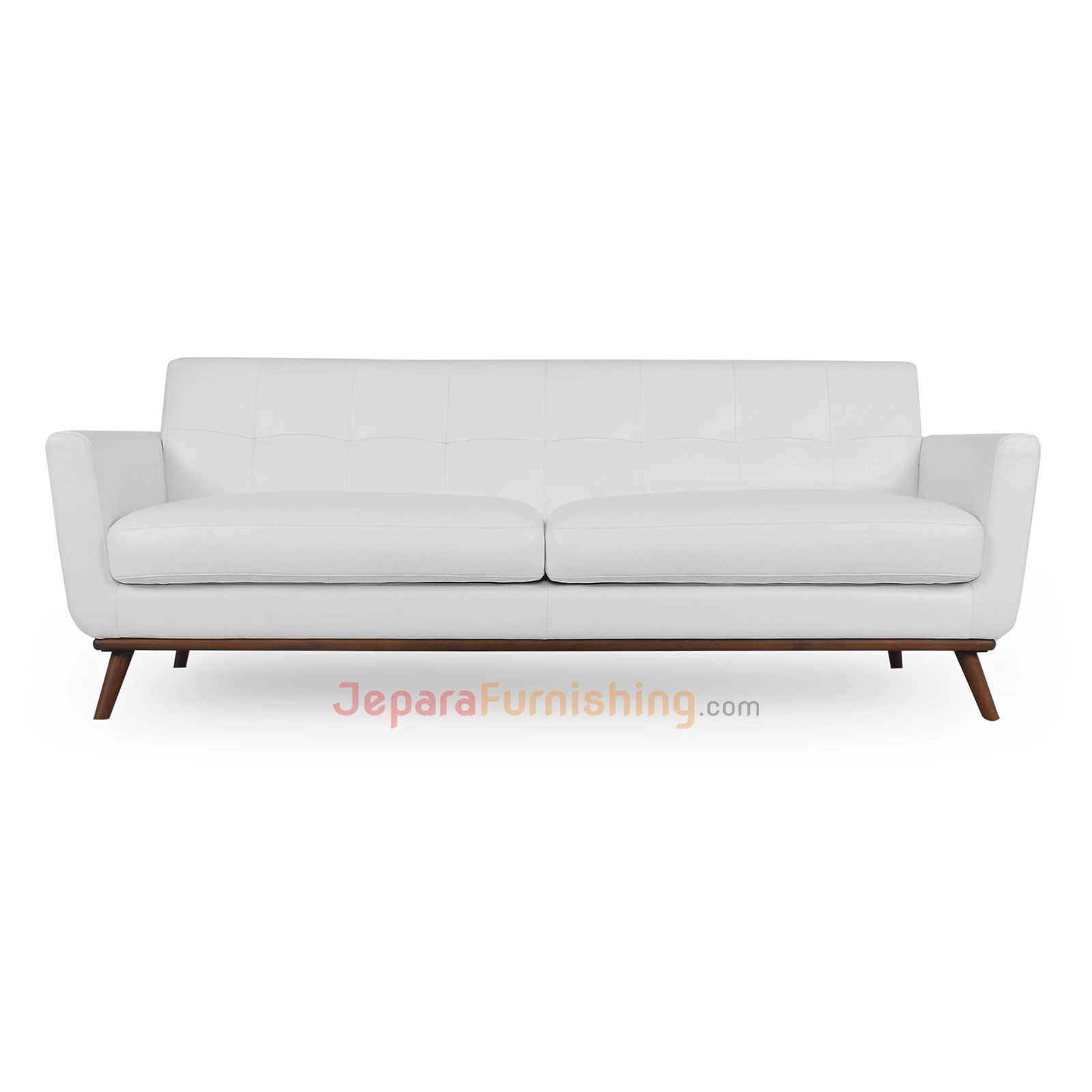 Juki White Leather Sofa Modern