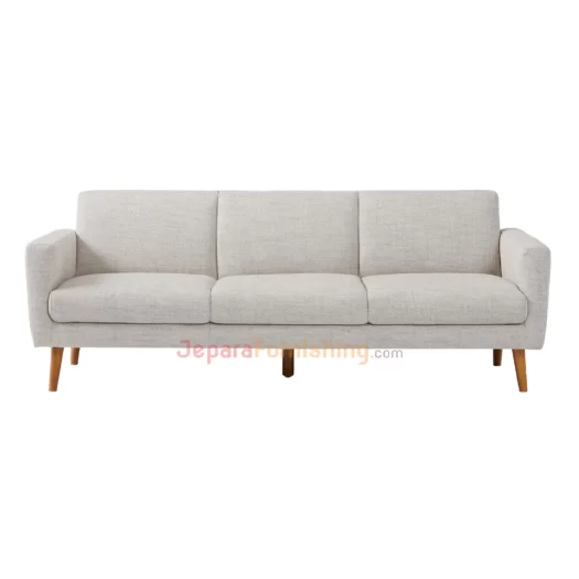 Furniture Jepara - JeparaFurnishing.com 116 Olivia Twill White Sofa Minimalis