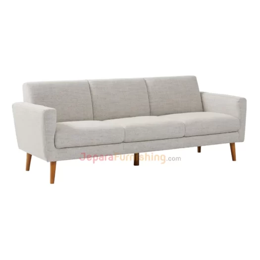 Furniture Jepara - JeparaFurnishing.com 117 Olivia Twill White Sofa Minimalis Modern