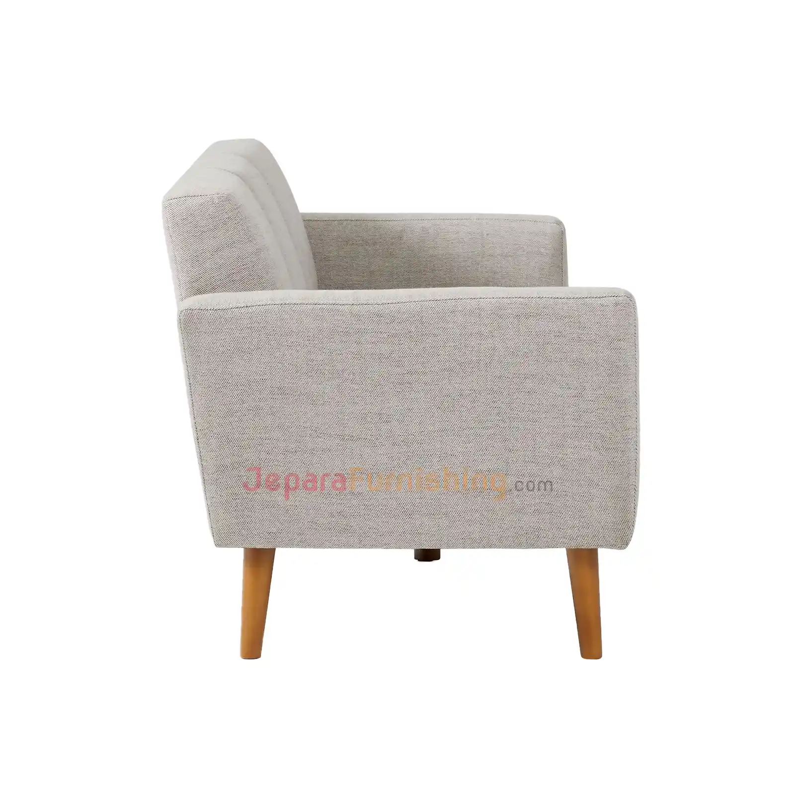 Sisi Kanan Olivia Twill White Sofa Minimalis Modern